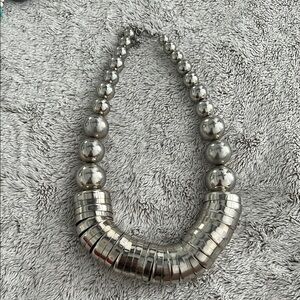Elegant Silver Beaded Necklace